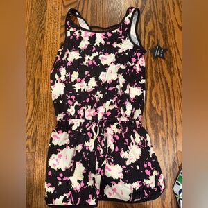 Black and Pink Abstract Print romper new!